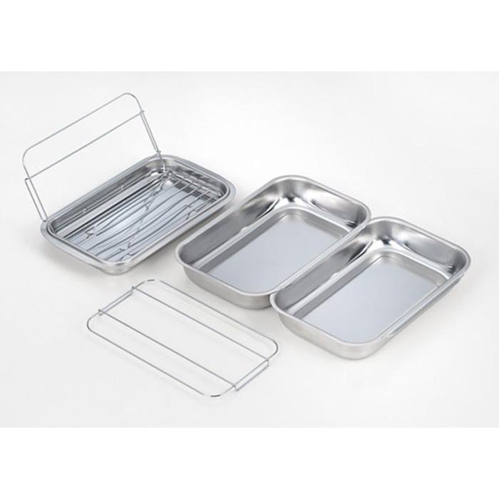 調理用バット 調理用バットステンレストレイ 油が切れる アミ付きバット 下ごしらえ 油切り用 揚げ物ケース 仕込み 角型バット Th Zakka Green 通販 Yahoo ショッピング