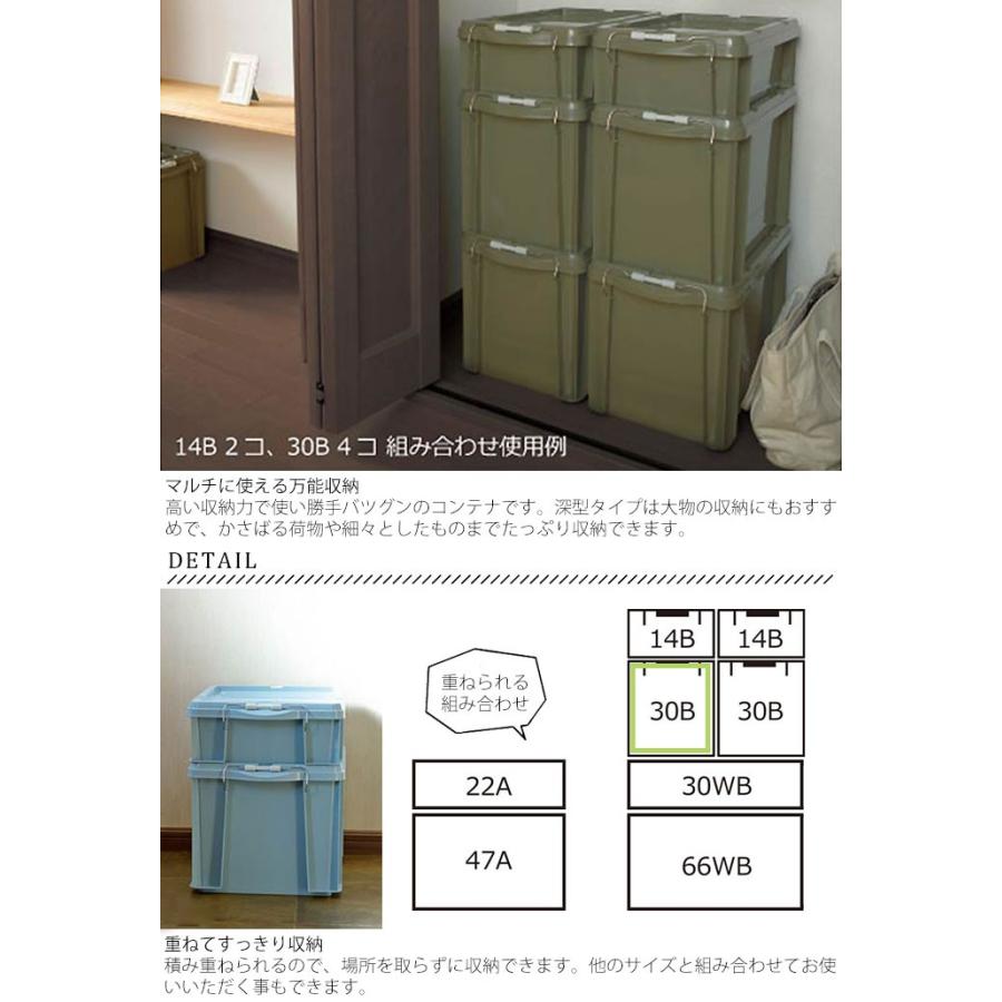 コンテナボックス 蓋付き 収納ボックス おしゃれ ラッチコンテナ 30b 容量 30l グリーン ブラウン ブルー 日本製 Th Zakka Green 通販 Yahoo ショッピング