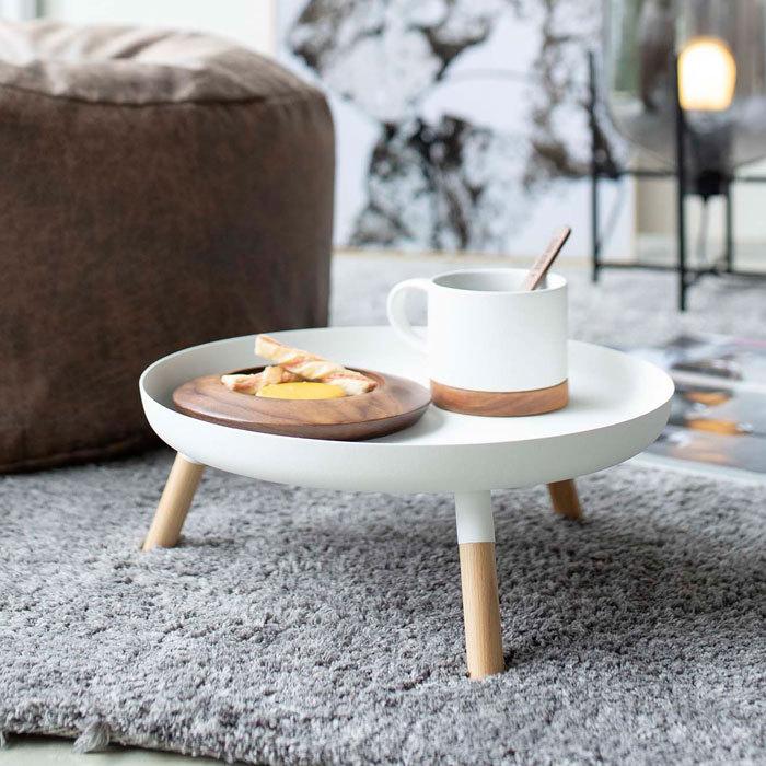 サイドテーブル おしゃれ 木製 ミニテーブル 北欧 丸型 脚付き白 黒 ホワイト ブラック 幅32cm スチール トレー ローテーブル 山崎実業 ト Th5564 Zakka Green 通販 Yahoo ショッピング