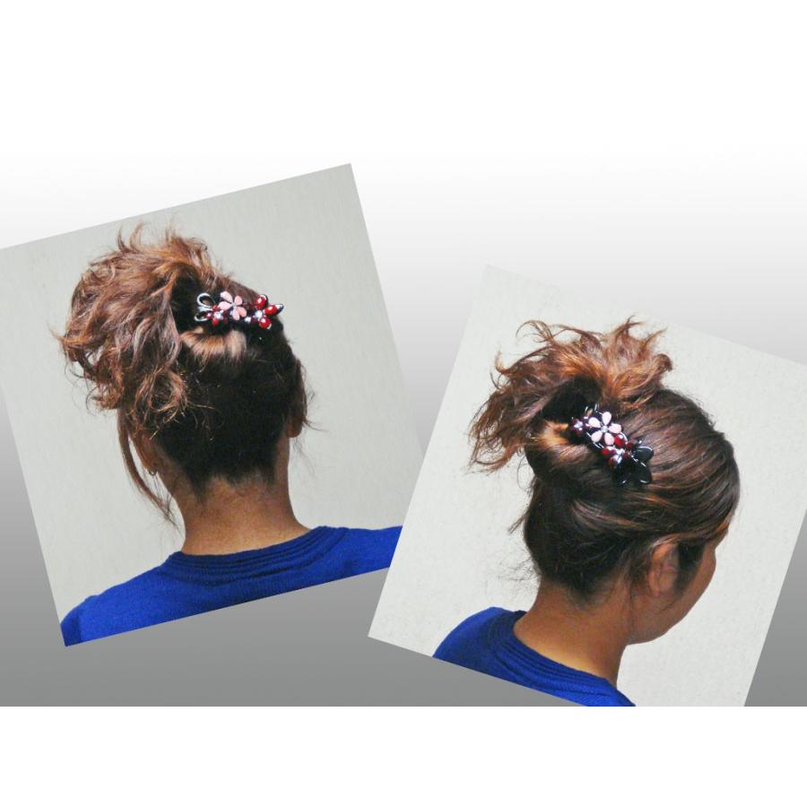スワロークリップ ヘアクリップ長い髪をすばやく束ねる 大きめのヘアクリップ ３連フラワー メール便系か普通郵便にて送料無料 Lg Giugho 通販 Yahoo ショッピング