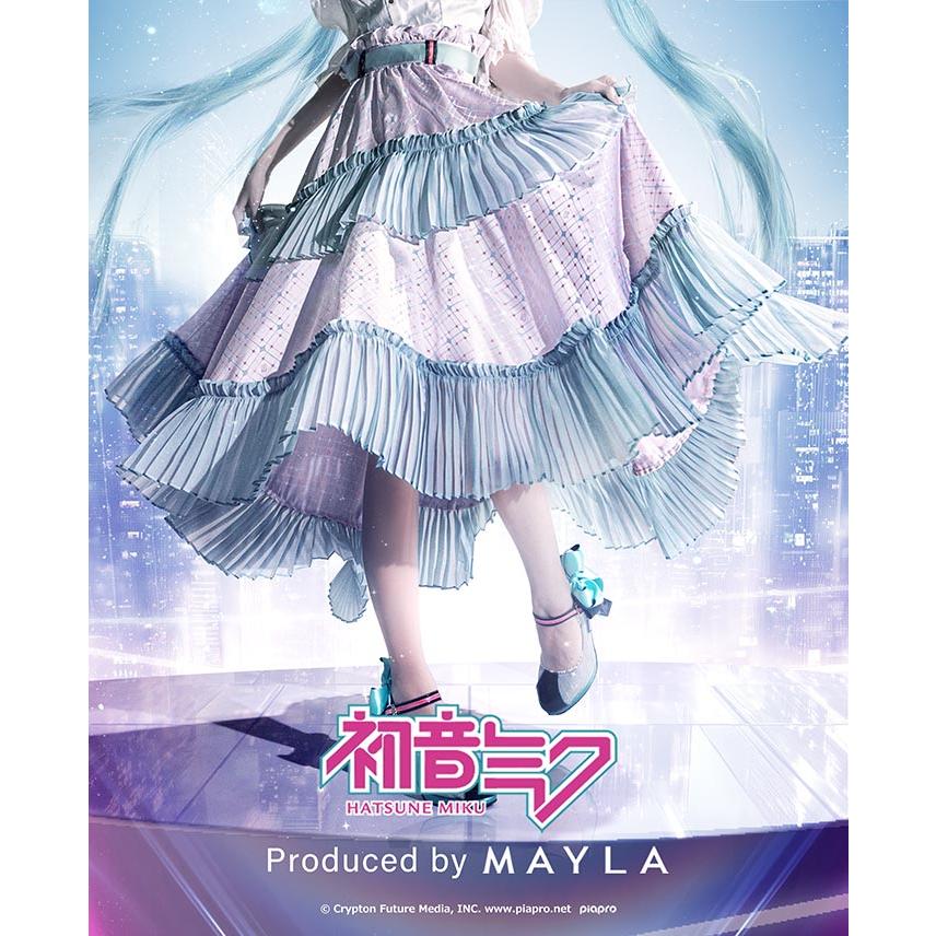 初音ミク アイコニック スカート 白 MAYLA マイラ 初音ミク グッズ 服 アイコニック スカート