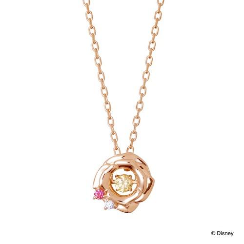 THE KISS ディズニー 美女と野獣 ネックレス アクセサリー ベル 薔薇