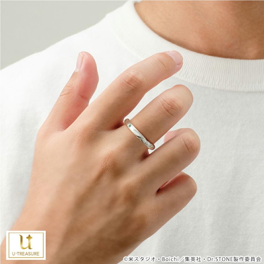 Dr.STONE ドクスト ゼノ モチーフリング 限定 指輪 21号 未使用 TVアニメ「Dr.STONE」】 メッセージリング あさぎりゲン シルバー |GIV