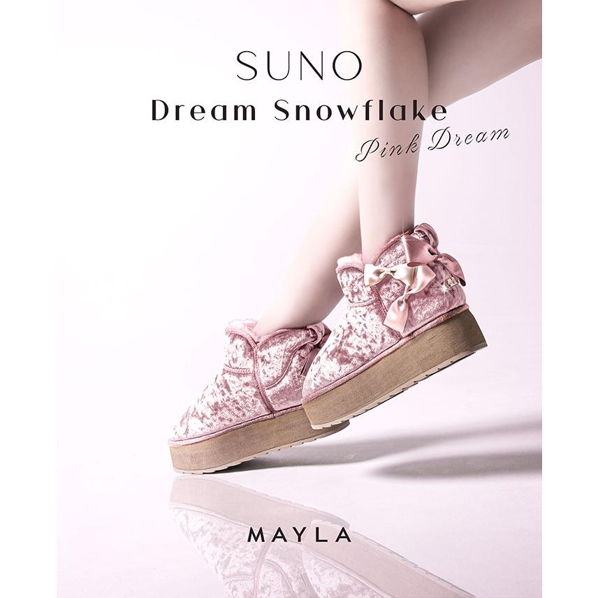 MAYLA マイラ 靴 ムートンブーツ スノ ドリーム スノーフレーク ピンク