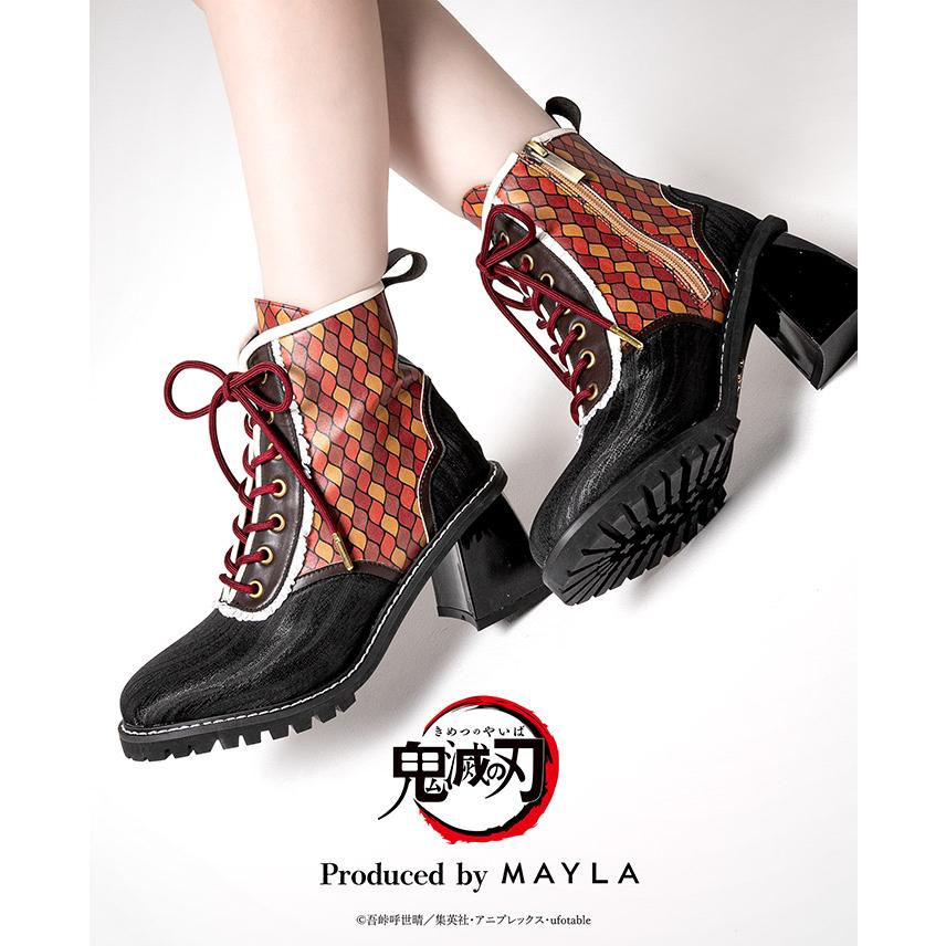 鬼滅の刃×MAYLA 靴　アイコニック シューズオブジェ ブーツ　煉獄杏寿郎 鬼滅の刃】MAYLA マイラ アイコニック シューズ オブジェ ブーツ