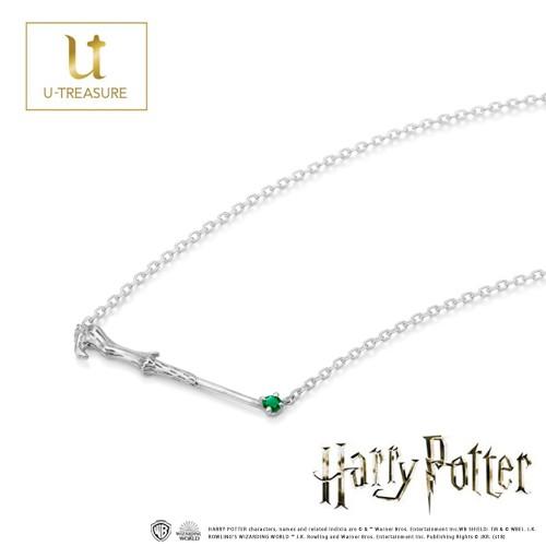 ハリー・ポッター グッズ ネックレス アクセサリー K18ホワイトゴールド エメラルド ヴォルデモート プレゼント 送料無料 正規品の画像