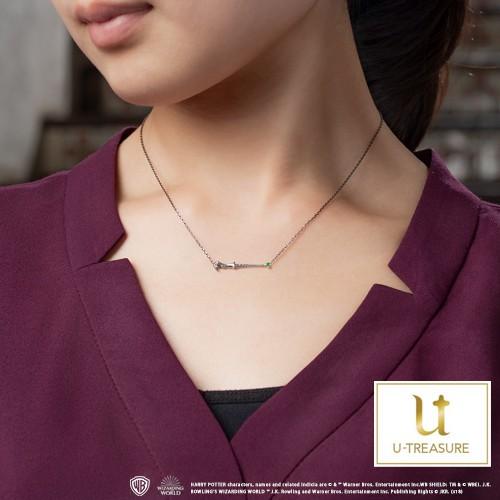 ハリー・ポッター グッズ ネックレス アクセサリー K18ホワイトゴールド エメラルド ヴォルデモート プレゼント 送料無料 正規品の画像