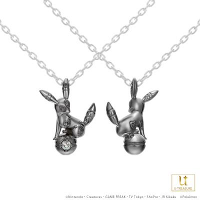ポケモン グッズ ネックレス ブラッキー&モンスターボール（ブラックver.） ネックレス プラチナ アクセサリー プレゼント ユートレジャーの画像