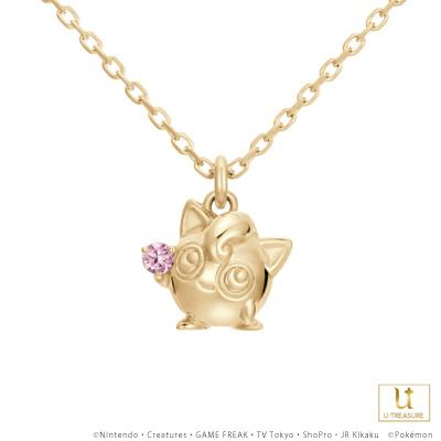 ポケモン グッズ プリン ネックレス K18イエローゴールド アクセサリー ジュエリー ライトピンクサファイア 男女兼用 ユニセックス プレゼント