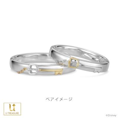 キングダム ハーツ 指輪 / キーブレード 「キングダムチェーン　ダークサイド」 / リング PT×K18YG 結婚指輪 男女兼用 ペア メンズ レディースの画像