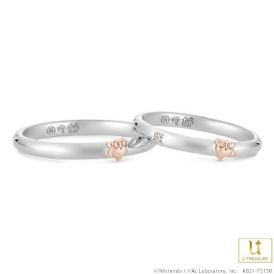 星のカービィ リング 指輪 LOVE POWER カービィ リング プラチナ×K18ピンクゴールド メンズ 結婚指輪 マリッジリング アニバーサリー ジュエリー プレゼントの画像