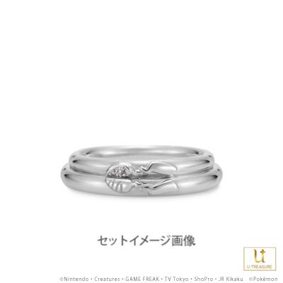 ポケモン ピカチュウ ペアリング レディース プラチナ 指輪 結婚指輪 マリッジリング ブライダルリング 記念日 プレゼントの画像