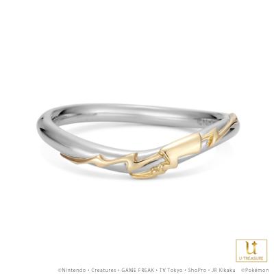 ポケモン ピカチュウ リング 指輪 でんきモチーフリング K18イエローゴールド 結婚指輪 男性 マリッジリング プロポーズ 記念日 プレゼント