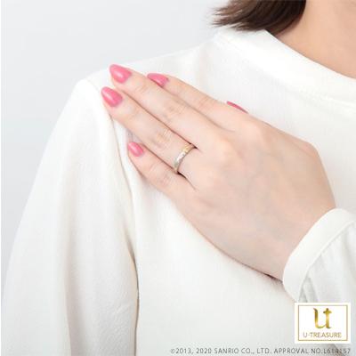 ぐでたま 指輪 リング レディース 女性 プラチナ×K18イエローゴールド 結婚指輪 ジュエリー 誕生日 記念日 サンリオ プレゼント ユートレジャーの画像