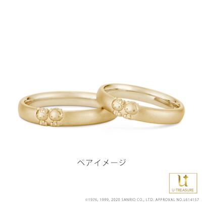 ハローキティ 指輪 Hello Kitty Dear Daniel リング 男女兼用 K18イエローゴールド メンズ レディース リング サンリオ プレゼント ユートレジャーの画像