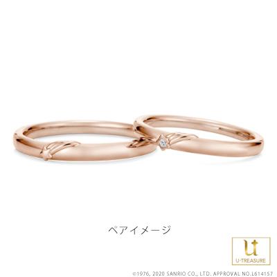 キキ&ララ 指輪 リング Little Twin Stars リング レディース 女性 K18ピンクゴールド 結婚指輪 記念日 サンリオ プレゼント ユートレジャーの画像