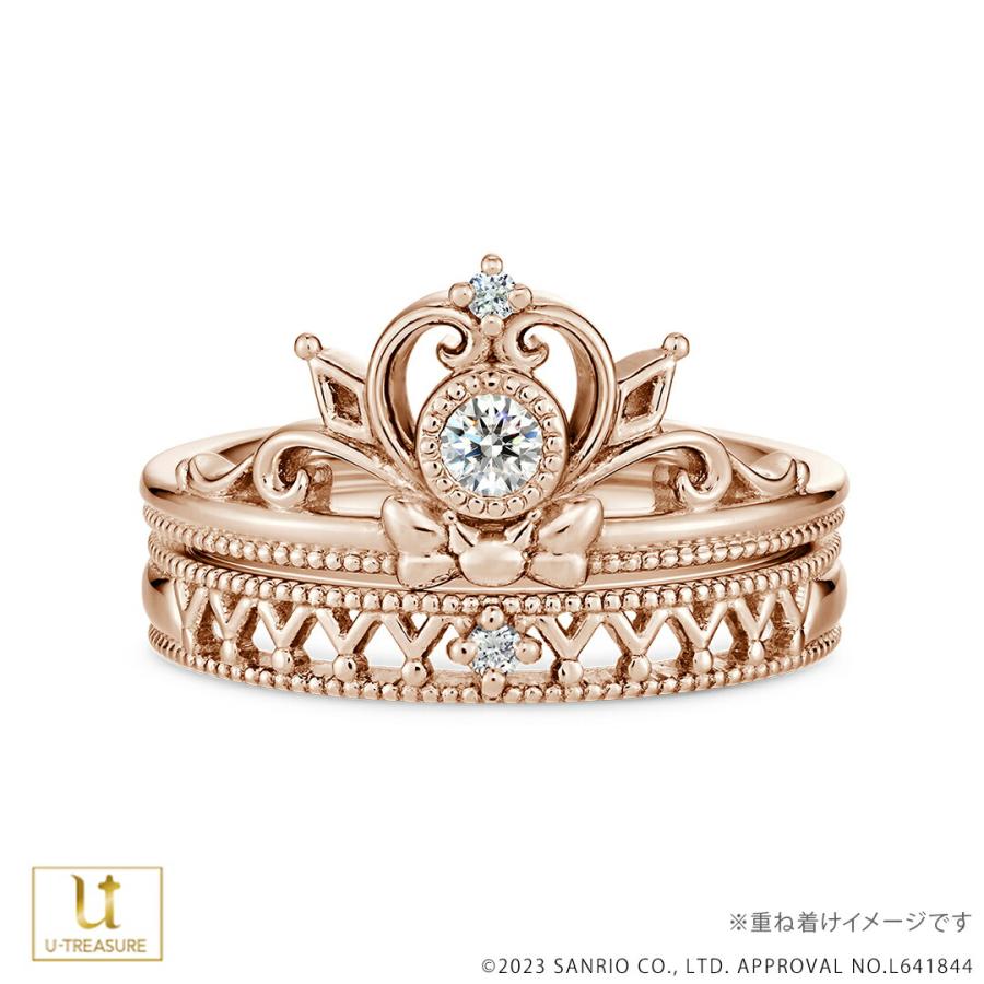 サンリオキャラクターズ マイメロディ クロミ リング 指輪 KUROMI リング K18ピンクゴールド レディース 女性 結婚指輪 マリッジリングの画像