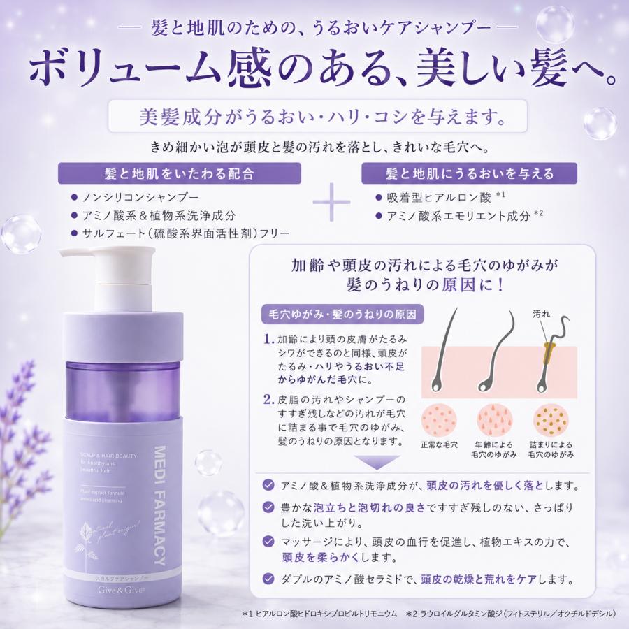 毛根幹細胞培養液+植物性成分配合のサロン仕様ヘアケア MEDI FARMACY