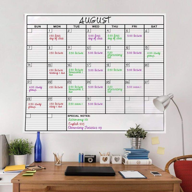 91cmx122cm大型ラミネートホワイトボードシート月間スケジュール表 （非磁性）Laminated Jumbo Size Calenda｜give-joy-store｜06