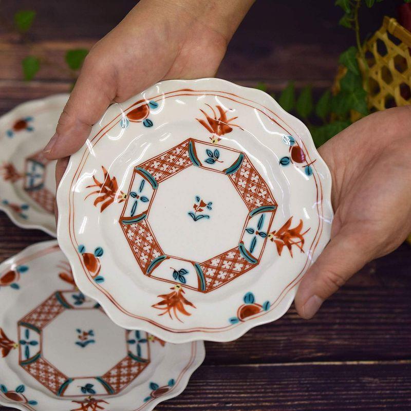 【赤絵皿】九谷焼　5客　陶芸 取り皿 飾皿 陶器 陶磁器 Amazon | 和座の蔵 お皿 セット おしゃれ 食器 九谷焼 小皿 5枚