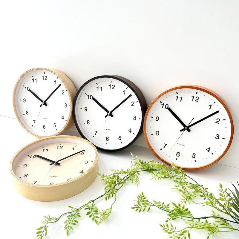 KATOMOKU plywood clock ナチュラル スイープ（連続秒針） km-33M φ252mm (クォーツ時計)｜give-joy-store｜03