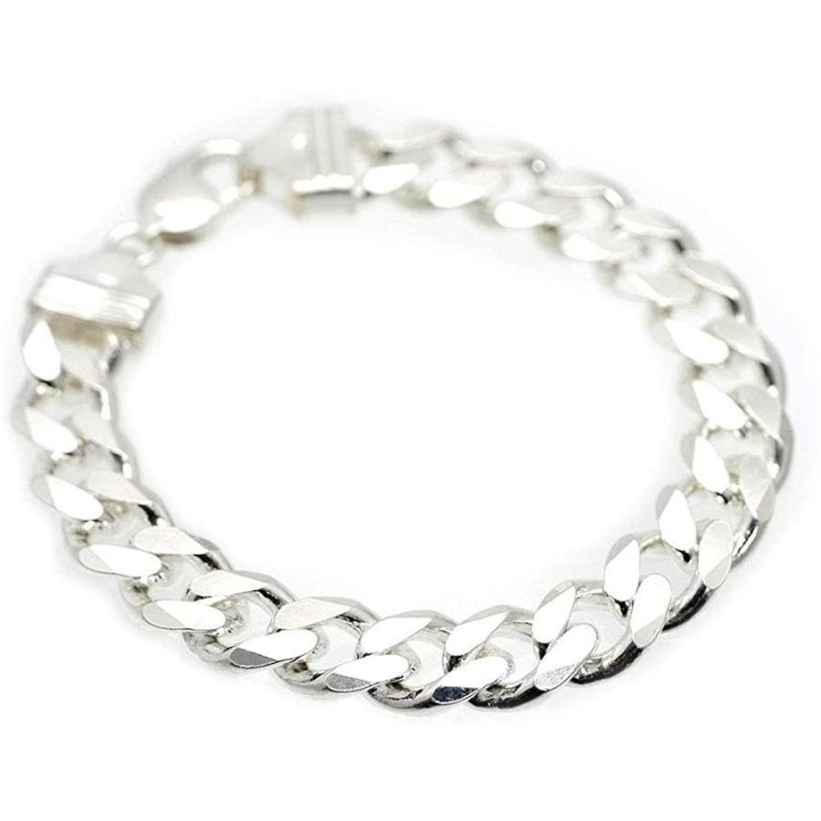 高い素材 シルバーワン イタリア製 シルバー925 喜平ブレスレット メンズ Z2 白銀色 6面カット 幅11mm 厚3 5mm 長cm クリップ式 最終値下 Www Skylanceronline Com