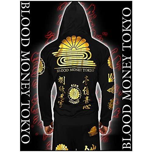 海外輸入 ブラッドマネートーキョー Blood Money Tokyo 132黒 金 セットアップジャージ 上下 和柄 漢字 服 菊 L ヤクザ やくざ 60 Off Madoxx Org