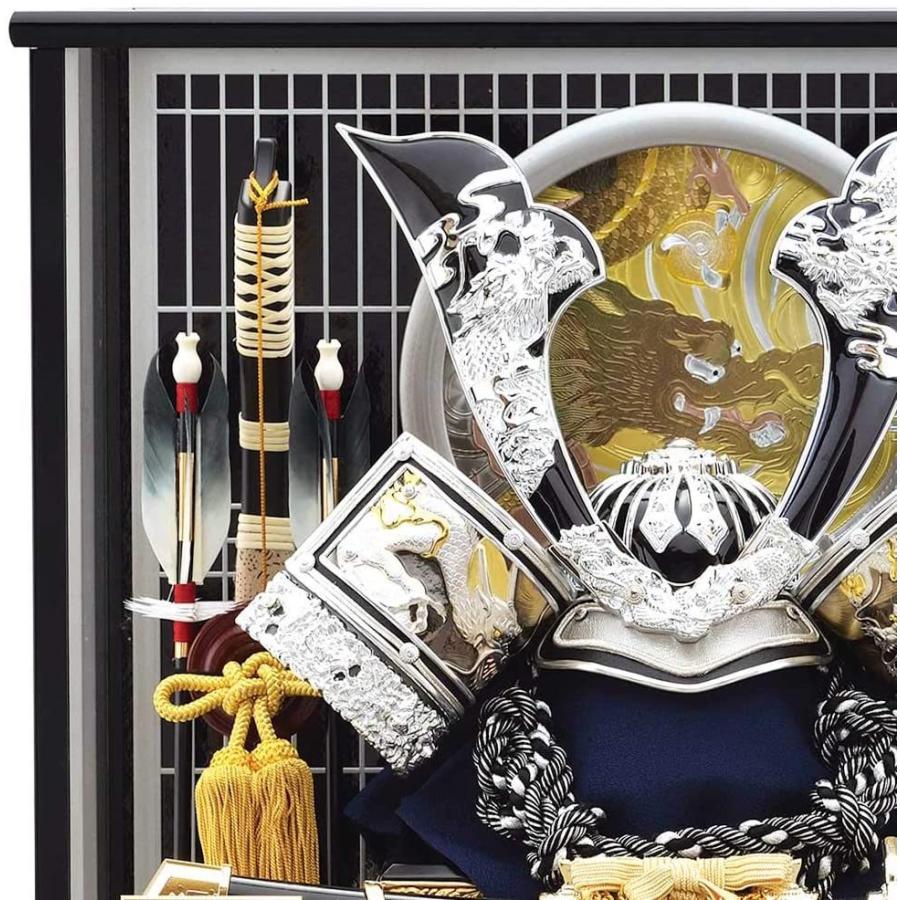 12号 銀中鍬兜 ガラスケース 5月人形 おしゃれ 五月人形 コンパクト 12号 兜飾り Give ケース飾り ケース飾り Give Happiness