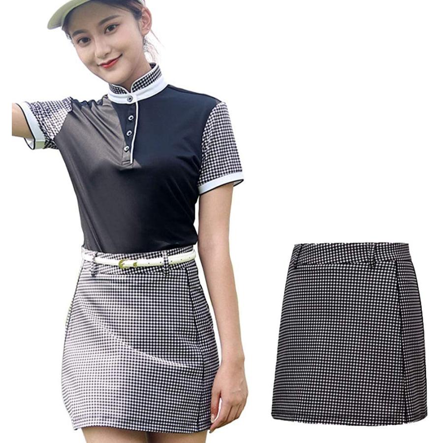 Qirunレディース ゴルフウェア ポロシャツ スカート カジュアル 可愛い スポーツウェア おしゃれ ゴルフ ウェア