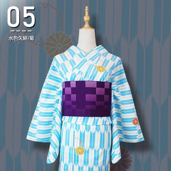 浴衣3点セット（浴衣LLサイズ＋帯＋下駄）レトロモダン 花火大会