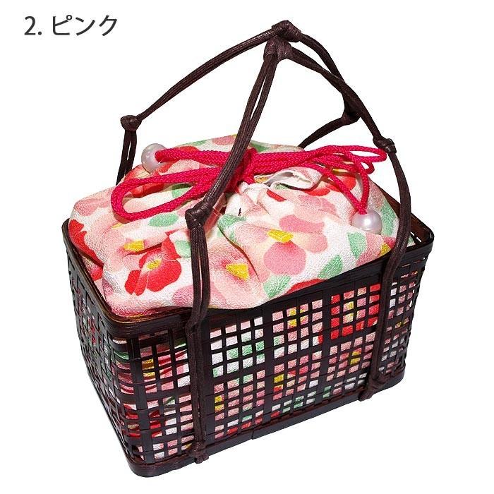 尺籠尺カゴ扇子籠　お座敷籠　巾着　着物生地　オーガンジー　カゴ巾着　浴衣　水色 尺籠尺カゴ扇子籠 お座敷籠 巾着 着物生地 オーガンジー カゴ