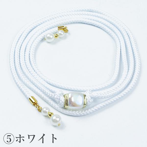 浴衣用 帯飾り 飾り紐 帯締め 組み紐 組みひも パール付き 薄
