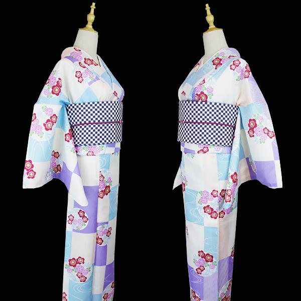 洗える着物 着物 単品 ポリエステル 袷 小紋 女性 レディース レトロ