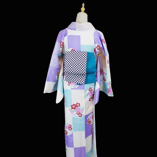 洗える着物 着物 単品 ポリエステル 袷 小紋 女性 レディース レトロ