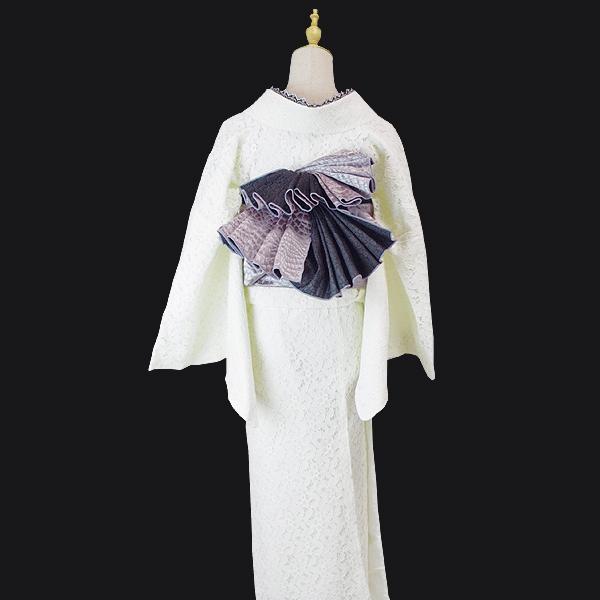 レース着物　アイボリー色　サイズL きもの　洗えるきもの　レース 着物単品】 洗える着物 袷着物 レース 白（アイボリー） 可憐