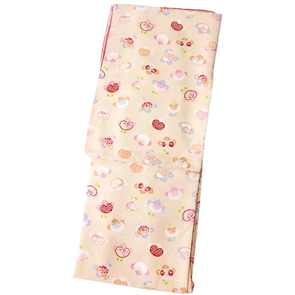 洗える着物 袷着物 単品 レディース きもの R・KIKUCHI ポリエステル 小紋 鹿の子 亀甲 花柄 橘 レトロ かわいい 普段着・お出かけ フリー 新作 40代 50代 60代