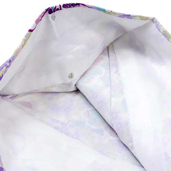洗える着物 袷着物 単品 レディース きもの R・KIKUCHI ポリエステル 小紋 レトロ 黄緑色 桜 梅 牡丹 笹 もみじ 普段着・お出かけ フリー 新作｜40代 50代 60代