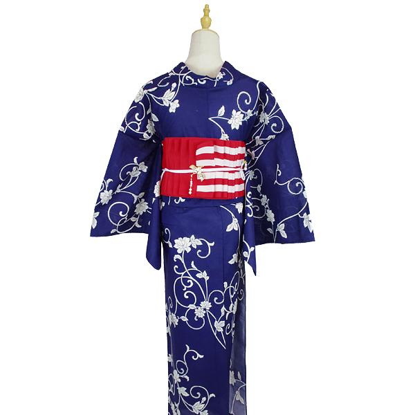 浴衣 セット レディース 2点 レトロ シック 粋 濃紺色地 ネイビー 古典