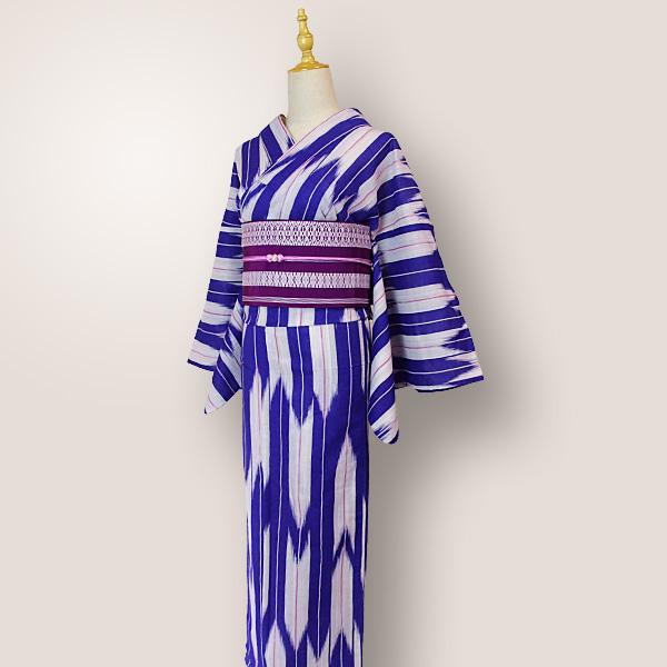 浴衣 単品 レディース ゆかた 青 矢絣 モダンレトロ 大人 粋 シック