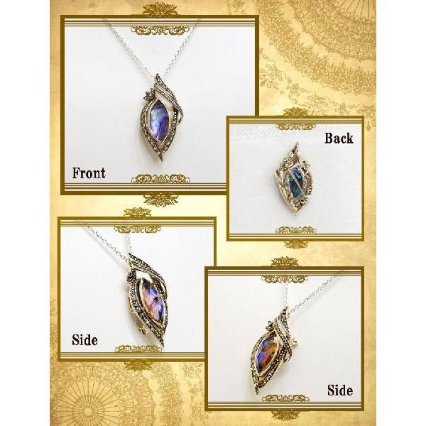 碌山 天然石 アバロンシェル クリスタル マルカジット ペンダント 