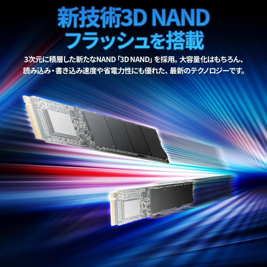 3D NAND SSD M.2 512GB NVMe PCIe Gen3x4 (2280)(最大転送速度 1800MB/秒) 5年保証 ADC-M2D1P80-512G｜gizfumi｜03