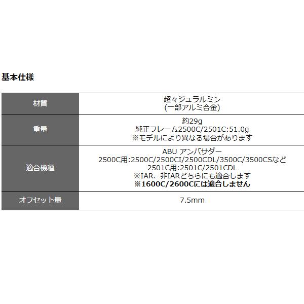 アベイル ABU アンバサダー2500C用アルミオフセットフレーム MF7.5