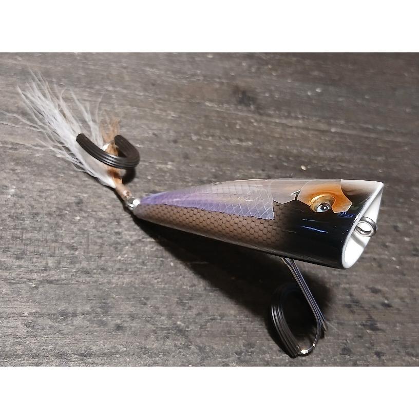 【未使用】クオリティライフ へらぺったいポッパー Quality Life ＊ Wood Lures ＊ - クオリティライフ