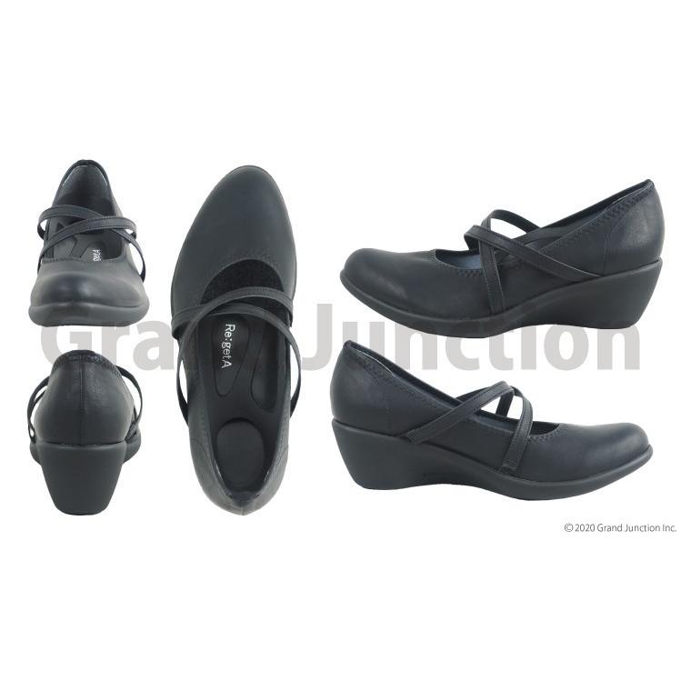 リゲッタ 靴 パンプス 痛くない 歩きやすい ウェッジソール ストラップパンプス 黒 5cm pumps | Re:getA | 12