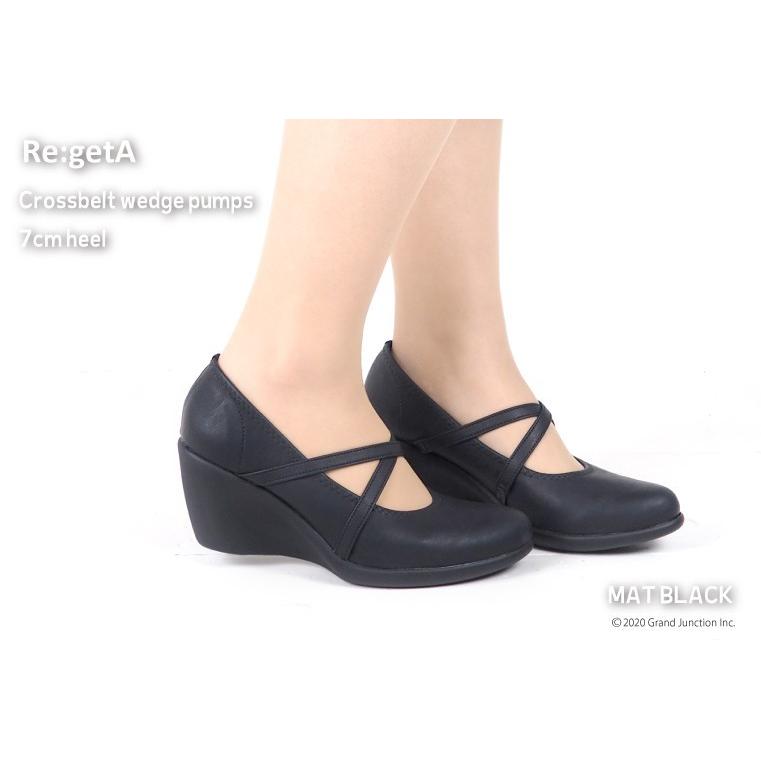 リゲッタ 靴 パンプス 痛くない 歩きやすい ウェッジソール ストラップパンプス 7cm pumps | Re:getA | 08