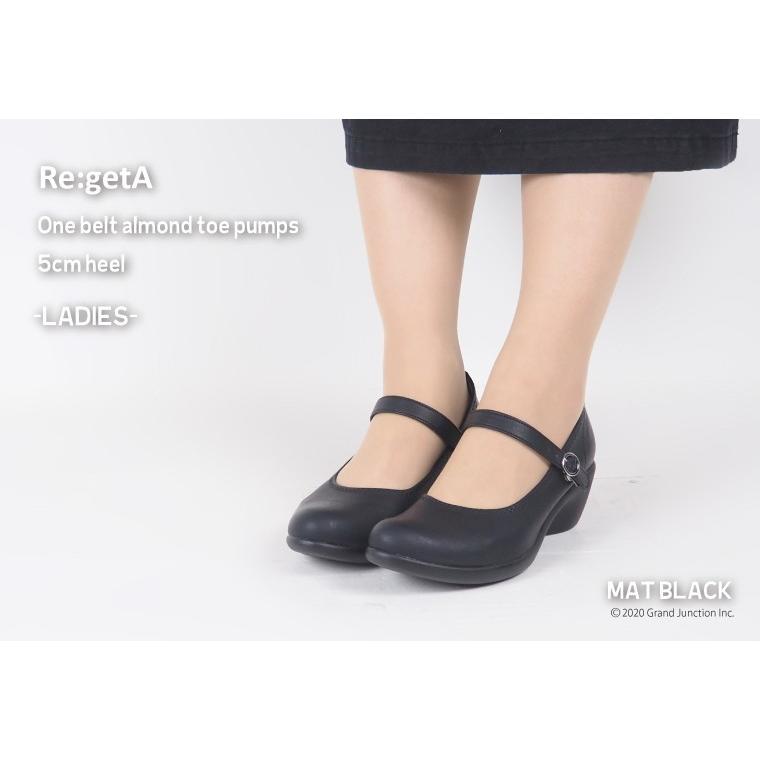 リゲッタ パンプス 痛くない 黒 ストラップ 結婚式 歩きやすい オフィス ウェッジソール 5cmヒール black | Re:getA | 06