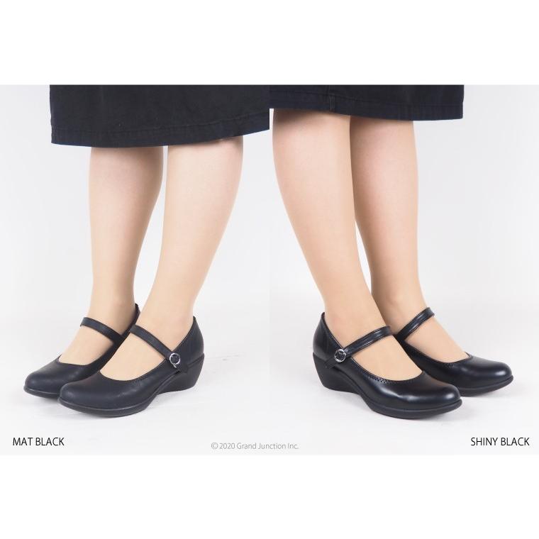 リゲッタ パンプス 痛くない 黒 ストラップ 結婚式 歩きやすい オフィス ウェッジソール 5cmヒール black | Re:getA | 08
