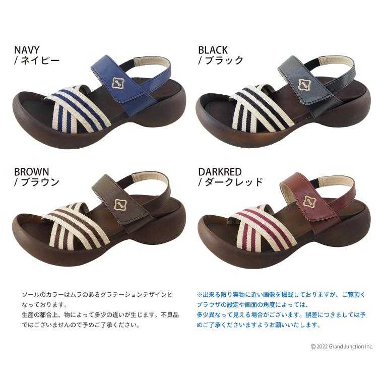 リゲッタカヌー サンダル レディース 厚底 エッグヒール ストラップ ゴム ベルト ボーダー sandal｜gjweb｜20