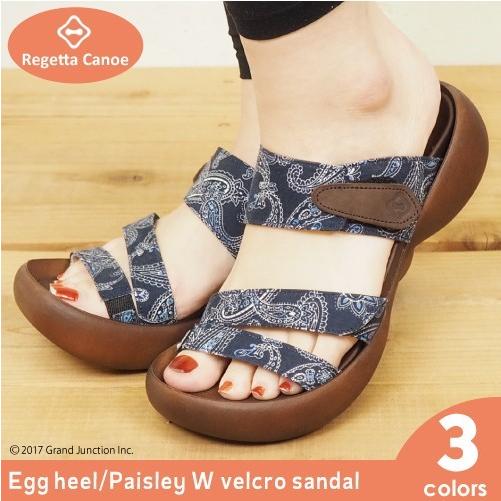 【完売】リゲッタ カヌー サンダル レディース 履きやすい 厚底 エッグヒール ペイズリー ベルクロ sandal｜gjweb