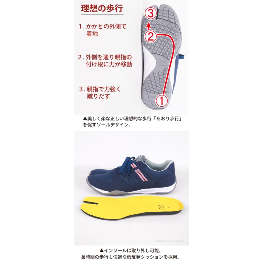 MARUGO（丸五） 足袋スニーカー 足袋型シューズ スポーツ ジョグ 3 紐